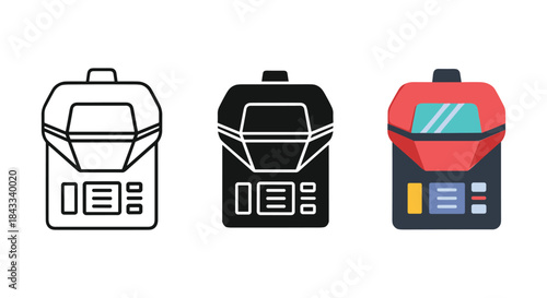 Set of coffee machines in different styles and colors