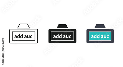 Add auction icon set in different colors and styles
