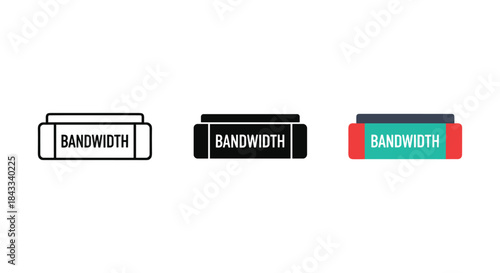 Bandwidth icon set with different color variations