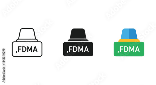 Frequency division multiple access fdma icon set