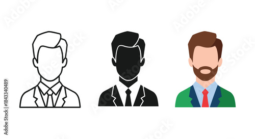 Different styles of businessman illustrations