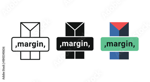 Margin icon designs for web development and design