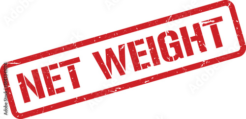 Distressed Red Net Weight Stamp for Food Packaging and Product Compliance