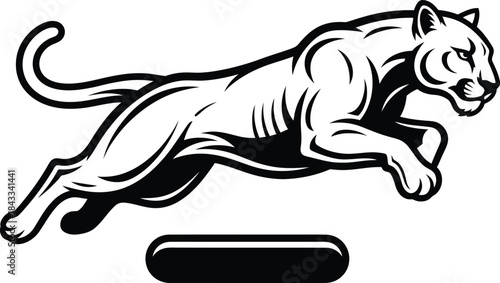 Jumping Panther Wild Animal Silhouette