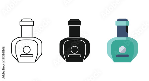 Set of three different colored vape icons