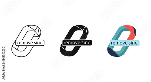 Remove sine logo design variations on white background