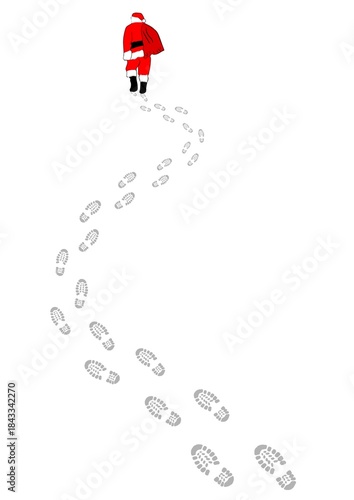 santa's footprints in snow