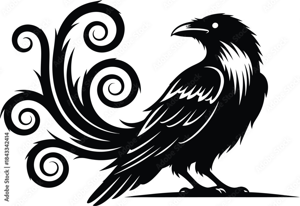 Fototapeta premium Rearing Horse Powerful Silhouette Vector