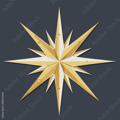 A golden starburst, reminiscent of a compass rose or navigational aid, symbolizing direction and guidance against a dark backdrop