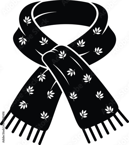 Decorative Winter Scarf Fashion Vector Illustration