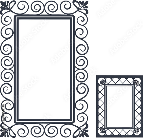 Elegant Vintage Scroll Border Frames Set - Vector Design Elements
