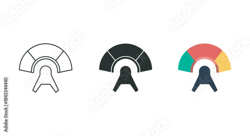 Different stages of gauge meter illustration