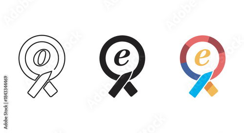 Logo design concepts with ribbon element