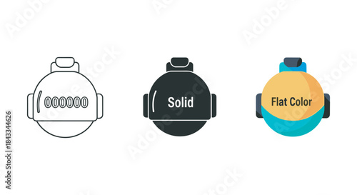 Smartwatch icon set in different style