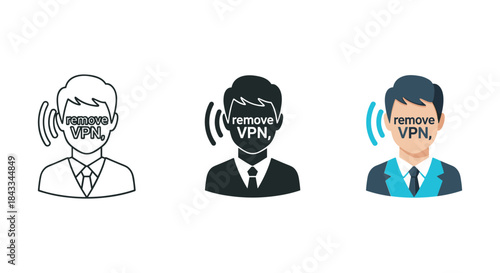 Remove vpn concept with businessman illustration