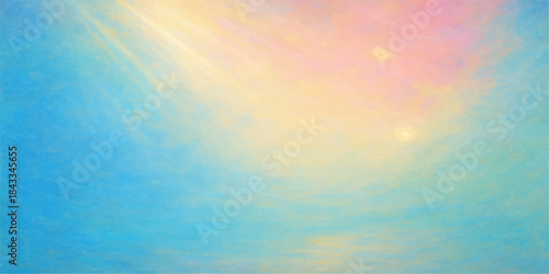 Abstract pastel watercolor texture background with bright blue and yellow cloud colors