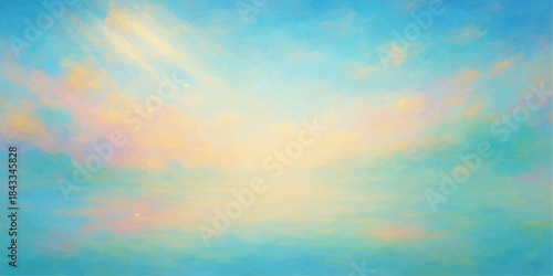 Abstract watercolor background with colorful cloudscape at sunset