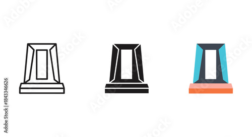 Simple geometric shapes with different color schemes