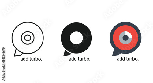 Turbo button icon set in different style