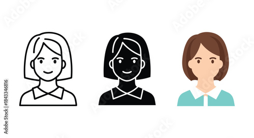 Three cartoon women with different skin tones and hairstyles