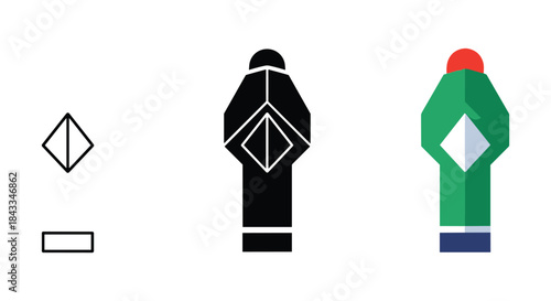 Illustration of person with diamond shape