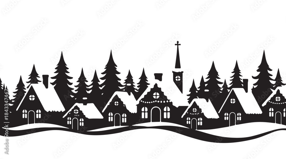 Obraz premium Christmas, Holiday market ambiance fills the air with festive lights and merry christmas, Landscapes decorated christmas tree