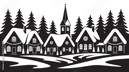 Christmas, Holiday market ambiance fills the air with festive lights and merry christmas, Landscapes decorated christmas tree