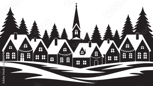 Christmas, Holiday market ambiance fills the air with festive lights and merry christmas, Landscapes decorated christmas tree