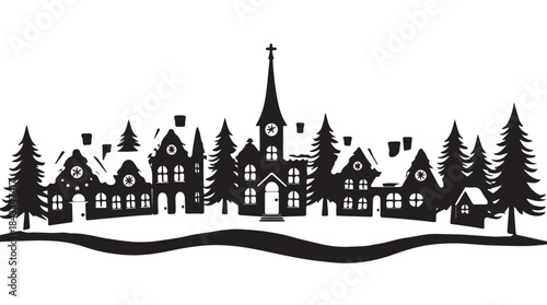 Christmas, Holiday market ambiance fills the air with festive lights and merry christmas, Landscapes decorated christmas tree