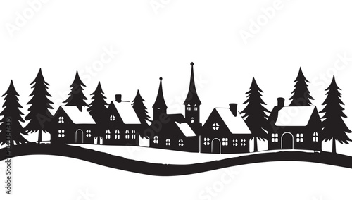 Christmas, Holiday market ambiance fills the air with festive lights and merry christmas, Landscapes decorated christmas tree