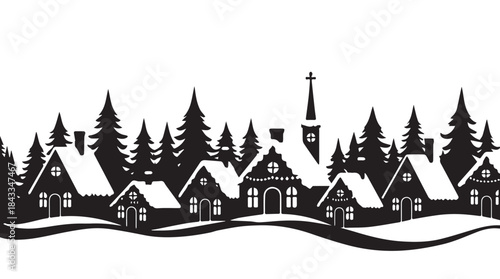 Christmas, Holiday market ambiance fills the air with festive lights and merry christmas, Landscapes decorated christmas tree