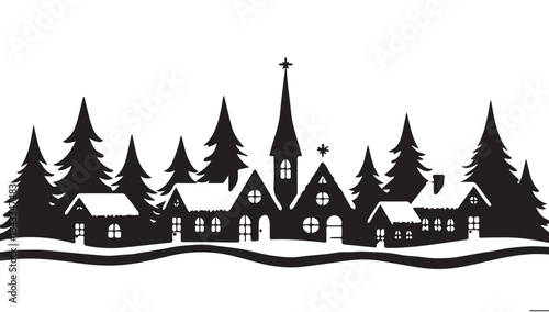 Christmas, Holiday market ambiance fills the air with festive lights and merry christmas, Landscapes decorated christmas tree