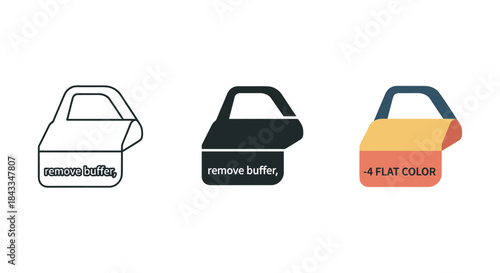 Different color printer cartridge illustration