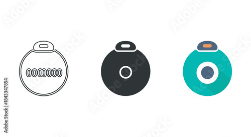 Set of three weight illustration with different style and color