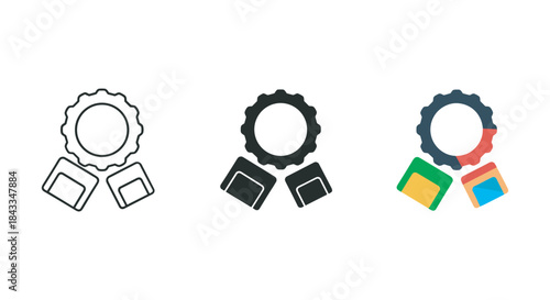 Award badges with different design styles