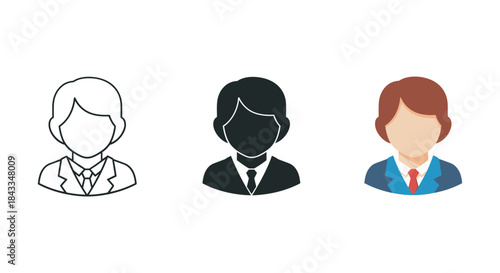 Three business professionals illustrated