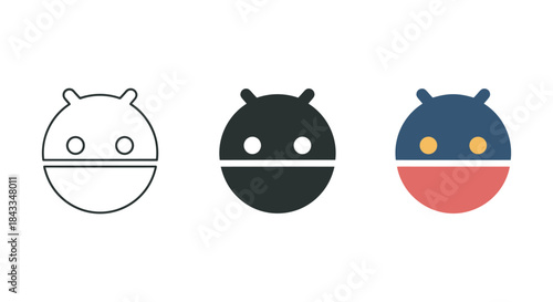 Android logo variations in different colors and styles