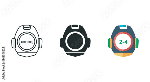 Three different stopwatch designs for time management
