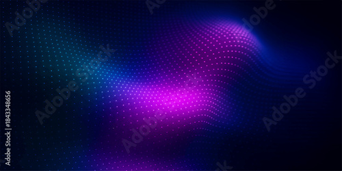 Abstract blue background vector with glowing rays, dark space, motion blur, and digital wave shape illustration for modern art design wallpaper