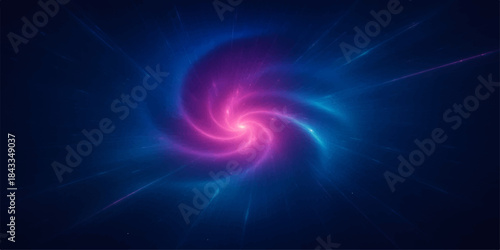 Abstract blue background design with futuristic glowing fractal light wave motion pattern and digital energy texture