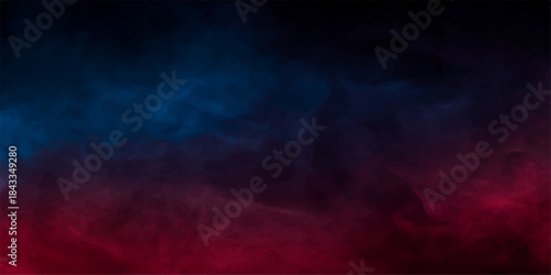 Abstract blue cloudscape with smoke and light against a dark night sky