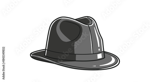 Classic Grey Fedora Hat with Ribbon Band.