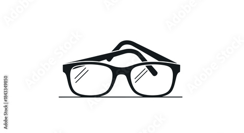 Classic Black Frame Eyeglasses with Clear Lenses.