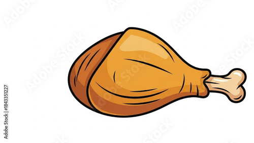 Roasted Chicken Leg on White Background