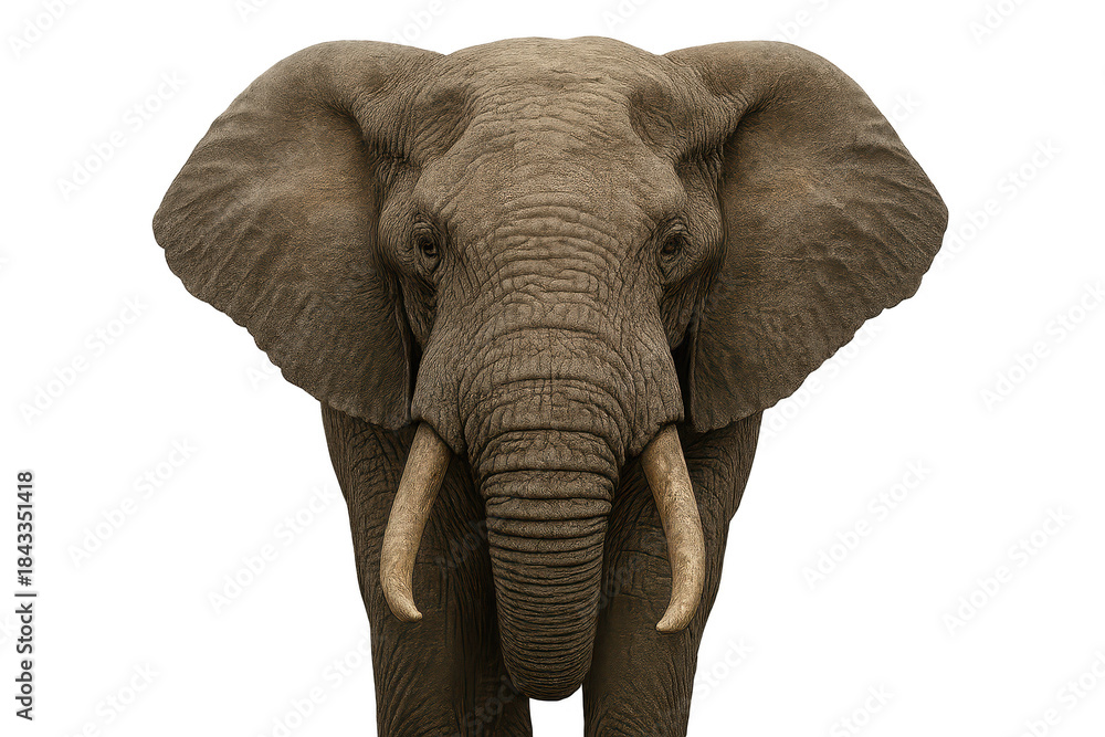 Obraz premium Majestic Elephant Headshot with Transparent Background for Easy Use