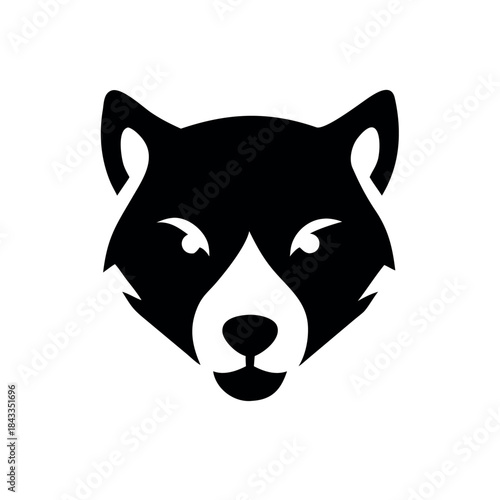 Bear face design with concealed fox face in artistic wildlife concept On white Background Vector illustration