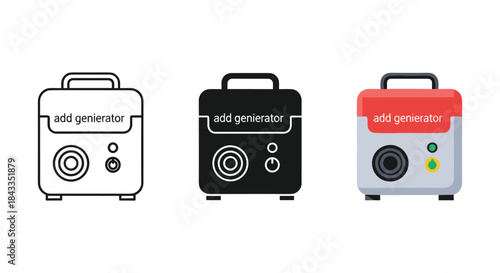 Portable generator icons in various colors and designs