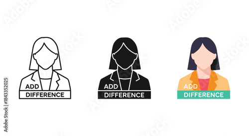 Add difference with diverse women avatars in various styles