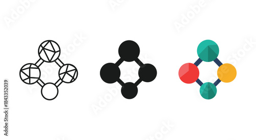 Different styles of molecular structure representations