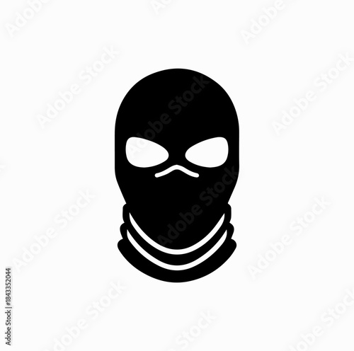 Balaclava Ski Mask Silhouette Icon Vector
